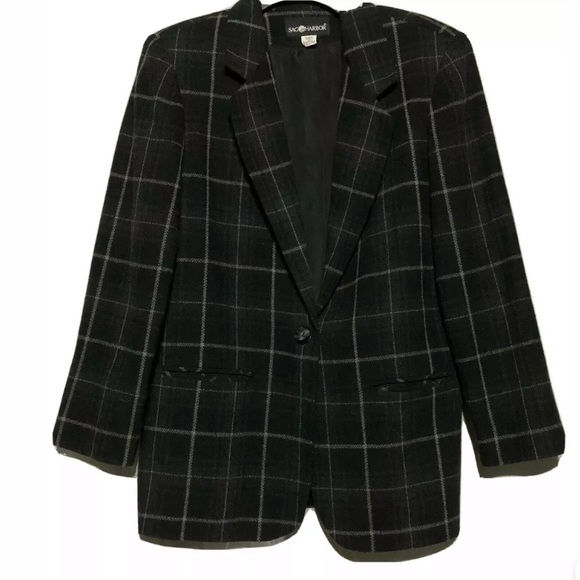 Sag Harbor Jackets & Blazers - 4/$25 Sag Harbor Dark Plaid Women Blazer Size 10
